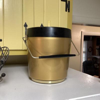 Sale Photo Thumbnail #43: Vintage west bend thermo serv atomic gold and black ice bucket