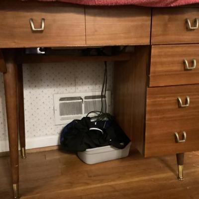 Sale Photo Thumbnail #127: Mid century wood sewing cabinet