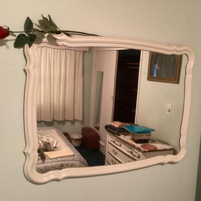 Sale Photo Thumbnail #122: White framed large mirror