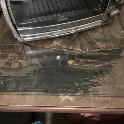 Sale Photo Thumbnail #130: Accent table with scene on its table top