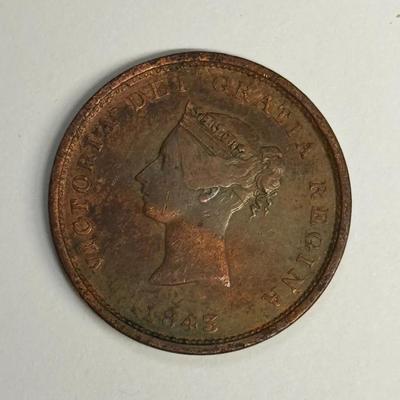 1843 Queen Victoria Penny Token