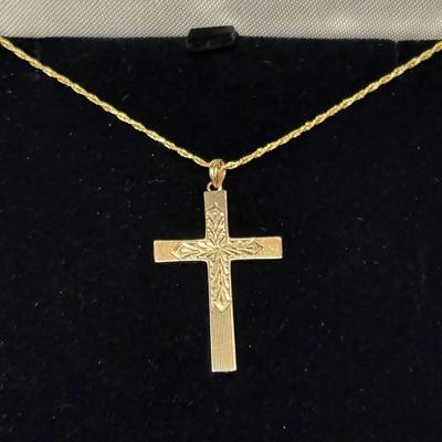 10K Cross and 14K Chain