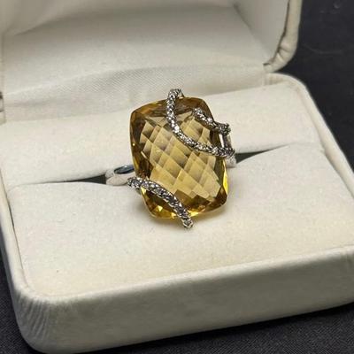 Faceted Citrine and Sterling