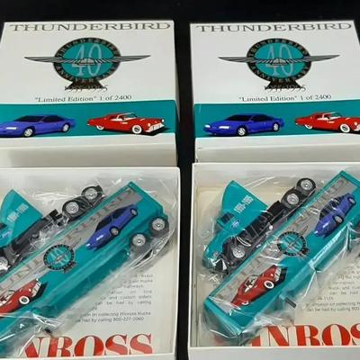 2 Thunderbird Limited Edition 1 of 2400 - 1955 - 1995 1/34 Scale Die Case Semi Haulers