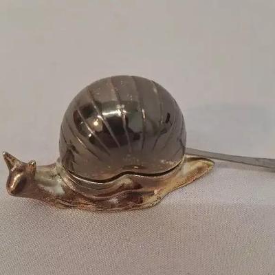 Unique Silver-Plated Snail Salt Celler