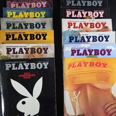 1974 Playboy Magazines - All 12 Issues 