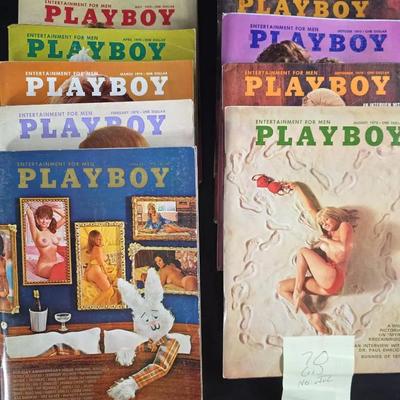 1970 Playboy Magazines - All 11 Issues - Missing July Issue