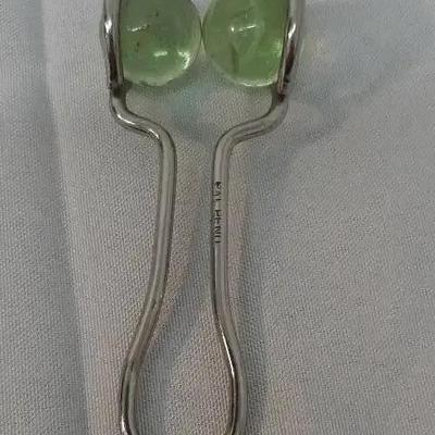 Vintage Glass Uranium Marble Razor Strap Blade Sharpener 