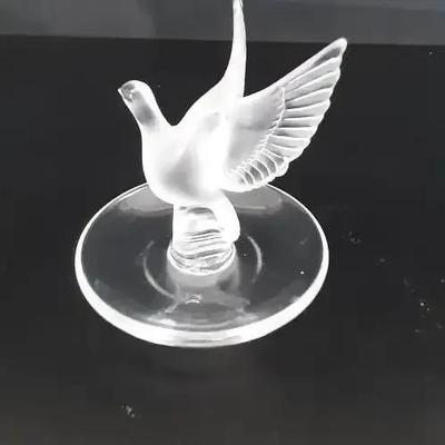 Signed Lalique Dove Ring Dish 