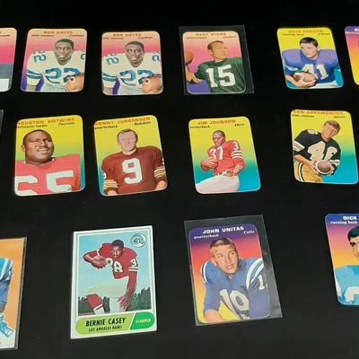 Topps Football 1968 Bernie Casey - 1969 Jonny Unitas - 1970 Topps Glossy Lot of 14