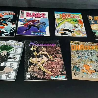 7 Misc Vintage Comics - Eclipse 1987- Entity 1996- Helix 1996- Malibu 1996 - Dark Horse 1996