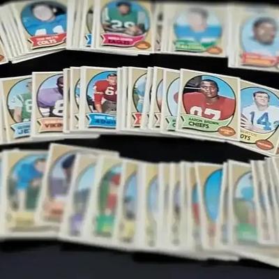 Topps 1970 Large Lot of NFL Trading Cards 
