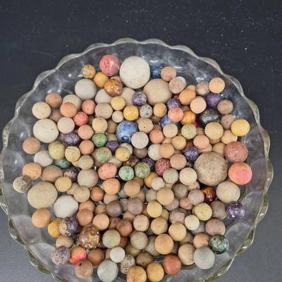 Lot 2 Of Various Size and Colors Clay Marbles