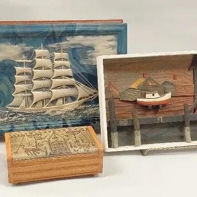 Nautical Jewerly Boxes And Carved Art