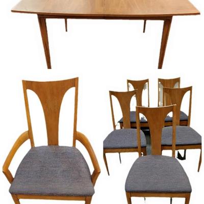MCM Danish Wood Table And Six Chairs