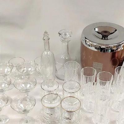 Iridescent, Gold Detail And Crystal Barware