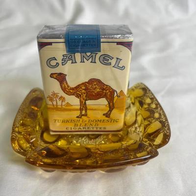 Vintage Camel Cigarettes New In Cellophane And MCM Ashtray