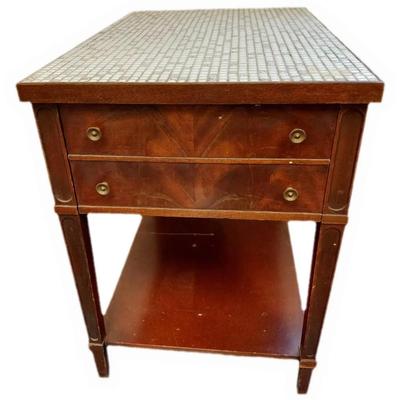 Unique Tiled Wood Side Table
