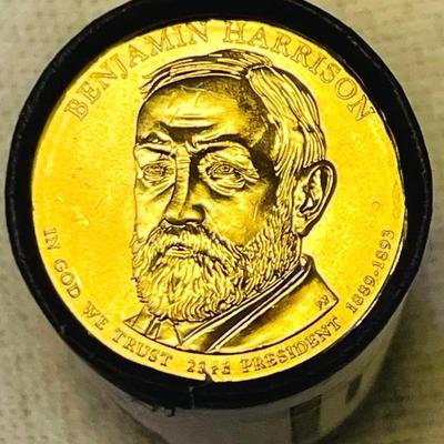 2012 Benjamin Harrison Presidential $1 Coin Rolls