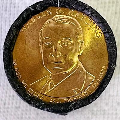 2014 Warren G Harding $1 Presidential Coin Rolls