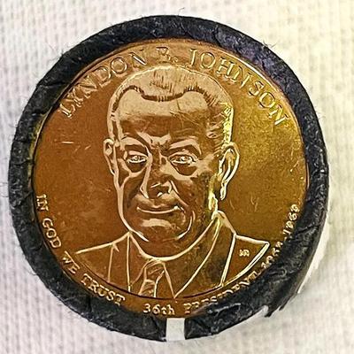 2015 Lyndon B Johnson Presidential $1 Coin Rolls