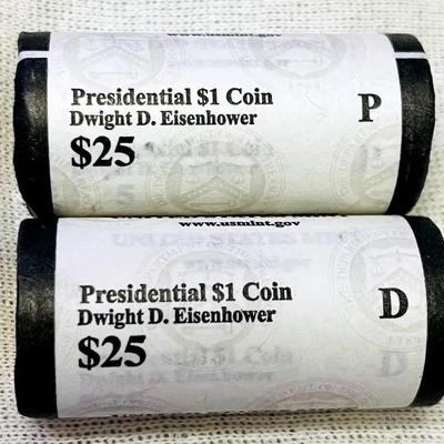 2015 Dwight D Eisenhower Presidential $1 Coin Rolls