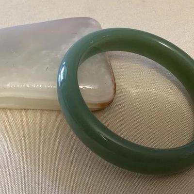 MMP132 Celadon Green Jade Bangle Bracelet New 