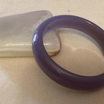 MMP125 Purple Jade Bangle Bracelet New