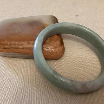 MMP135 Light Green Jade Bangle Bracelet New 