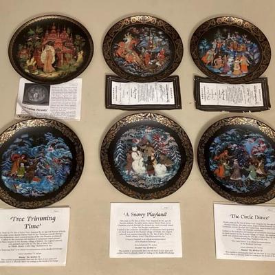 MMP149 Six Collectible Limited Edition Porcelain Russian Design Plates