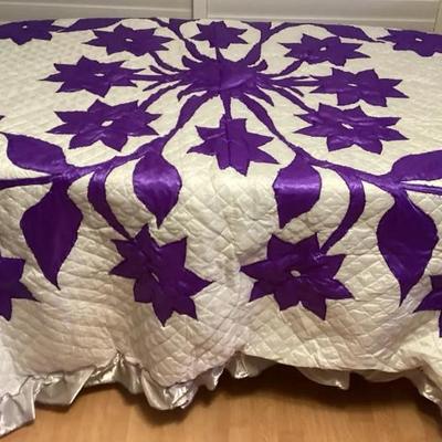 MMP009 Vintage Hawaiian Quilt Style Bedspread 
