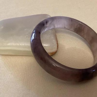 MMP139 Violet Jade Bangle Bracelet New 