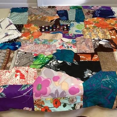 MMP015 Vintage Hawaiian Patchwork Quilt Blanket & Pouch Bag