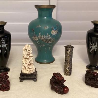 MMP004 Asian Vases, Dragon Figurines, Carved Bone & More!