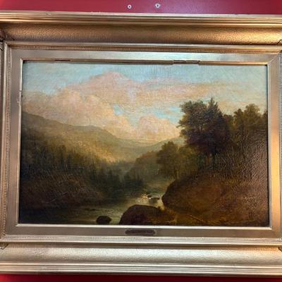 Sale Photo Thumbnail #75: William Morris Hunt oil from Hudson River school $495