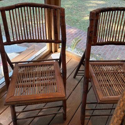 Sale Photo Thumbnail #165: set of 3 bamboo folding chairs $59