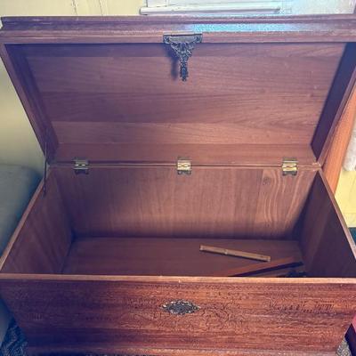 Sale Photo Thumbnail #130: Moroccan carved trunk $199
40 X 20 X 23"