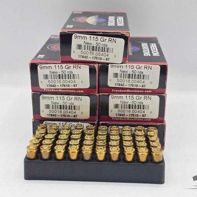 1328 • (350) rounds of freedom muntions 9mm ammo