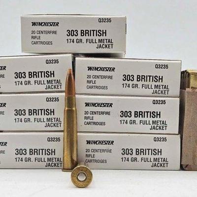 Sale Photo Thumbnail #113: 1384 • new!! approx. (140) rounds of winchester 303 british ammo