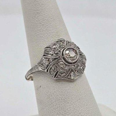 1922 • 14k white gold ring with diamonds, 4.2g