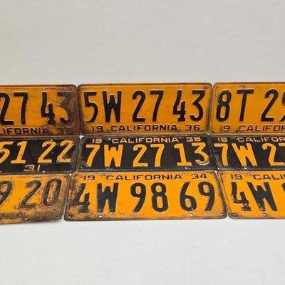 Sale Photo Thumbnail #192: 2140 • (9) vintage california license plates