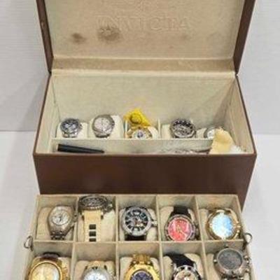 Sale Photo Thumbnail #196: 2148 • (18) invicta wristwatches with case