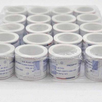 Sale Photo Thumbnail #183: 2122 • new!!! (20) rolls of 2022 u.s. flags forever stamps