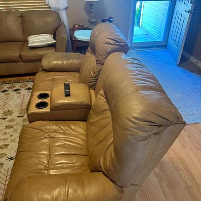 Leather Reclining Love Seat