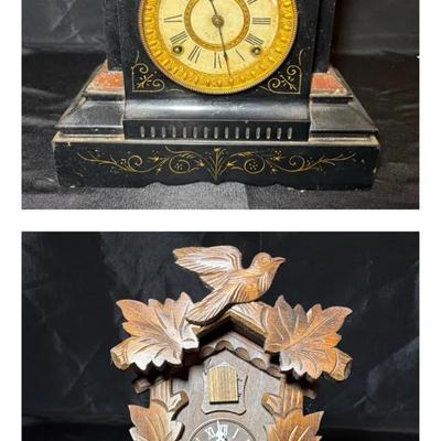 Andnsonia Clock Co Mantle Clock & Cuckoo Clock
