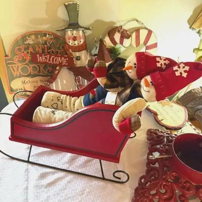 Christmas Sleigh, Vintage Truck and Hanging Decor