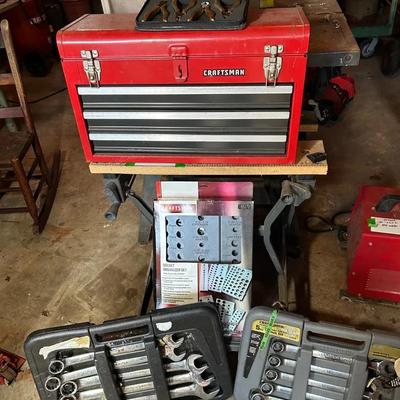 Craftsman 3 Drawer Tool Chest, Combination Wrenches, Pliers And More 