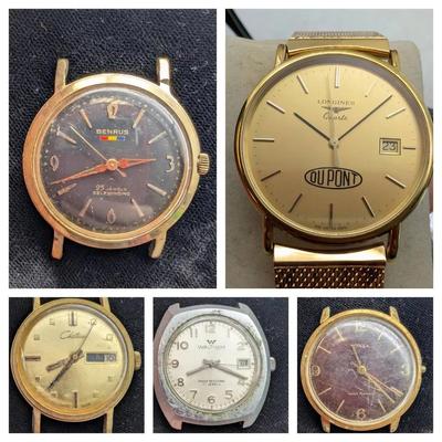 Group Of Watches... Longines, Benrus, Waltham