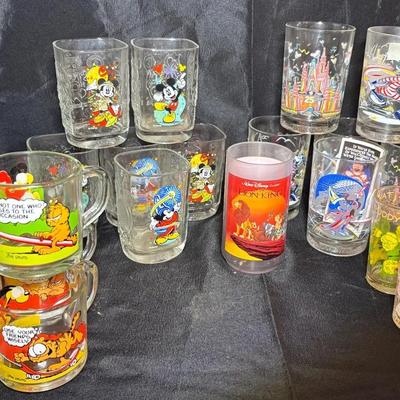 Vintage Walt Disney, Garfield & Other Collectible Glasses
