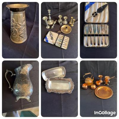 Collection Of Copper, Brass, Silver Plate And Pewter 